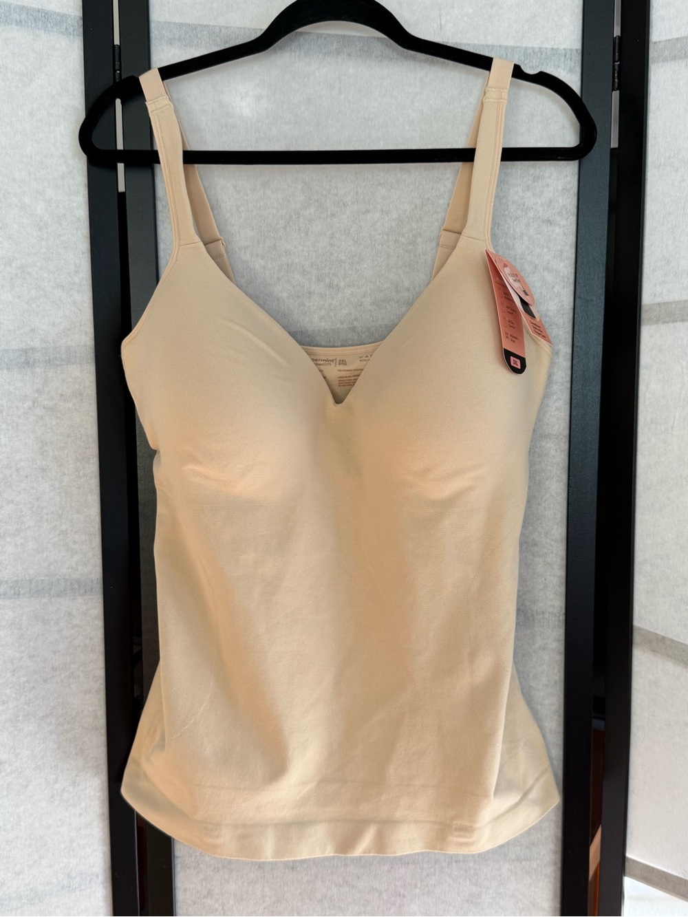 2 Shapermint Essentials 62206 Shaping Cami 3XL Beige Built-In Wireless Bra NWT